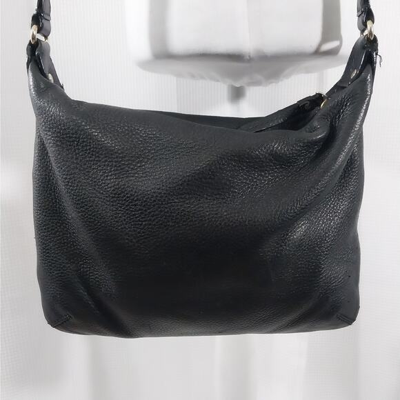 KATE SPADE! BLACK PEBBLED GENUINE LEATHER LOGO FRONT CROSSBODY, SHOULDER BAG! - Picture 6 of 13